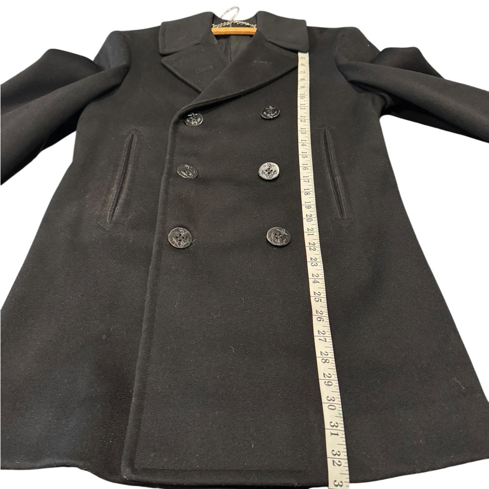 Vintage USNaval Academy Pea Coat Men’s Medium Jacob Reed’s Sons Heavy Wool Black - Picture 5 of 7